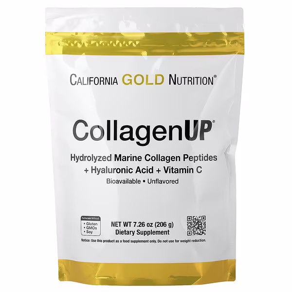 Image 83: California Gold Nutrition, CollagenUP®, Hydrolyzed Marine Collagen Peptides with Hyaluronic Acid and Vitamin C, Unflavored, 7.26 oz (206 g)