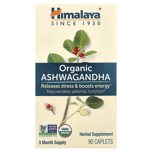 عبوة Himalaya Organic Ashwagandha بسعة 90 قرصًا