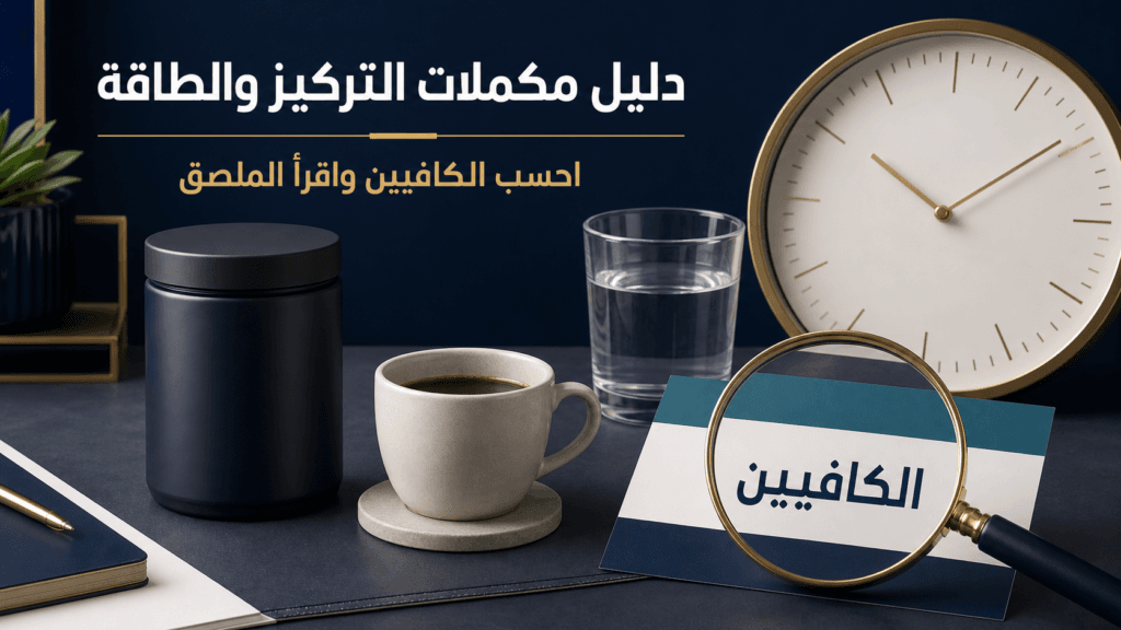 مكمل تركيز مع القهوة والكافيين وساعة للروتين