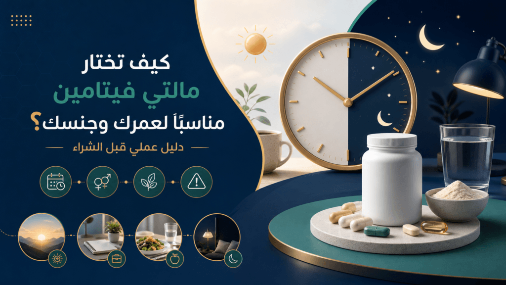 مالتي فيتامين مع ساعة ومعايير تناسب العمر والروتين