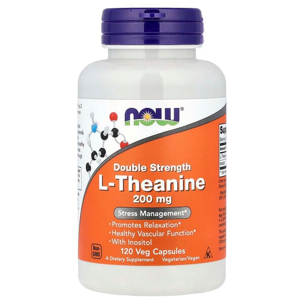 عبوة NOW Foods L-Theanine بتركيز 200 ملغ