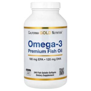 عبوة California Gold Nutrition Omega-3 Premium Fish Oil — 240 كبسولة هلامية