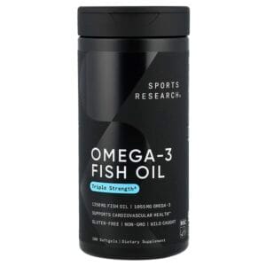 عبوة Sports Research Omega-3 Fish Oil — 180 كبسولة هلامية
