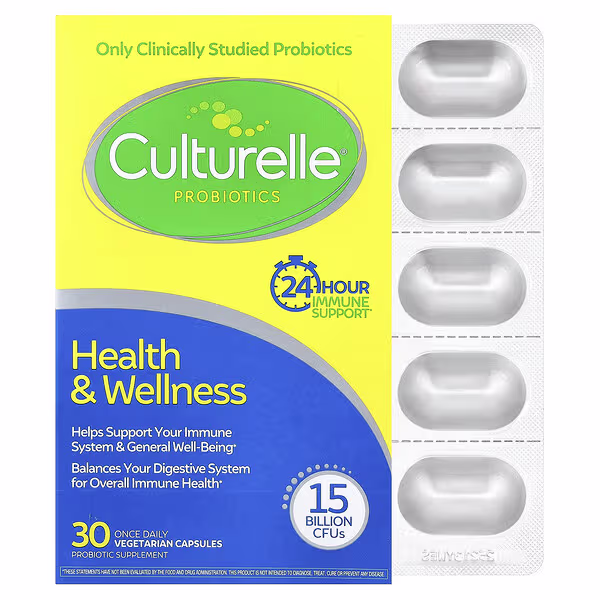 صورة منتج Culturelle, Probiotics, Health & Wellness, 15 Billion CFUs, 30 Once Daily Vegetarian Capsules من iHerb