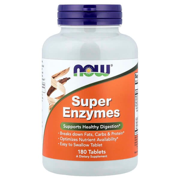 عبوة NOW Foods Super Enzymes ضمن مقارنة منتجات الإنزيمات الهاضمة على iHerb
