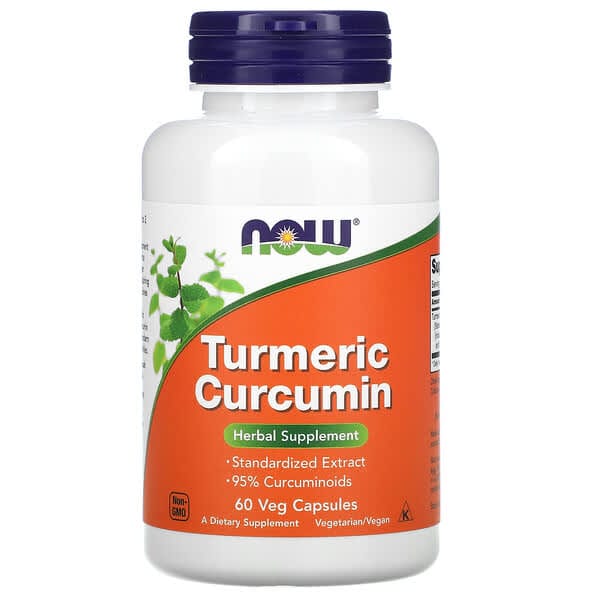 iHerb: عبوة NOW Foods Turmeric Curcumin، 60 كبسولة نباتية