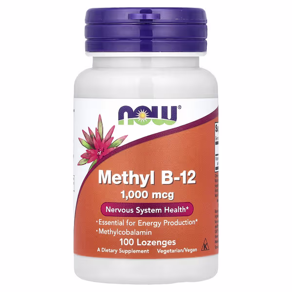 عبوة NOW Foods Methyl B-12 بتركيز 1000 ميكروغرام و100 قرص مص
