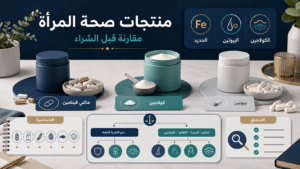 مقارنة المالتي فيتامين بالكولاجين والبيوتين عبر الملصق