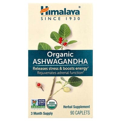 عبوة Himalaya Organic Ashwagandha — 90 قرصًا
