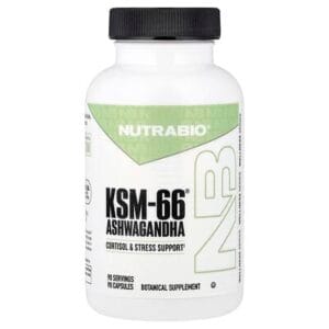 عبوة NutraBio KSM-66 أشواغاندا 600 ملغ