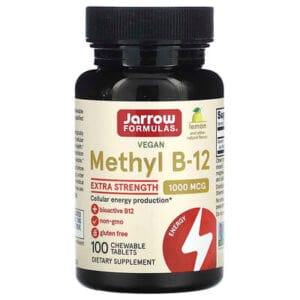 عبوة Jarrow Formulas, Methyl B-12, Lemon, 1,000 mcg, 100 Chewable Tablets