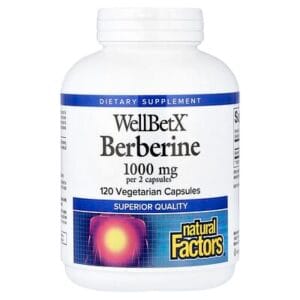 عبوة Natural Factors, WellBetX®, Berberine, 120 Vegetarian Capsules