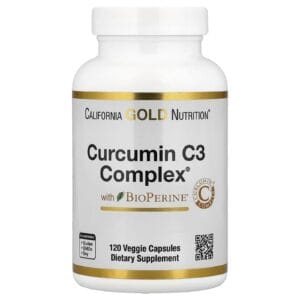 عبوة California Gold Nutrition Curcumin C3 Complex with BioPerine — 120 كبسولة نباتية