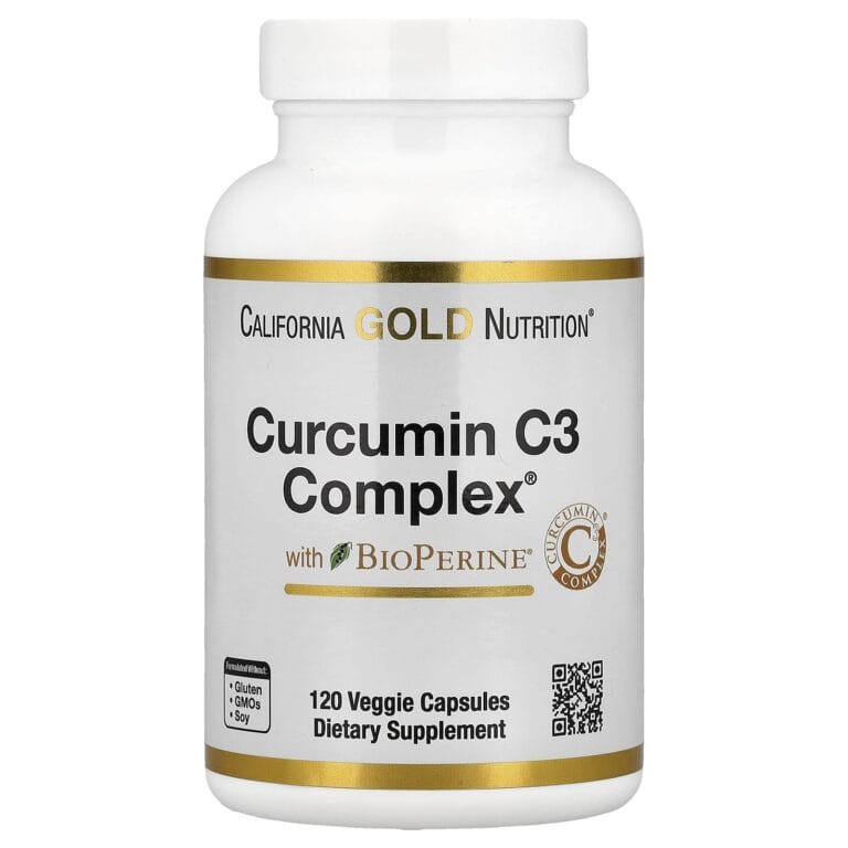 عبوة California Gold Nutrition Curcumin C3 Complex with BioPerine، 120 كبسولة نباتية