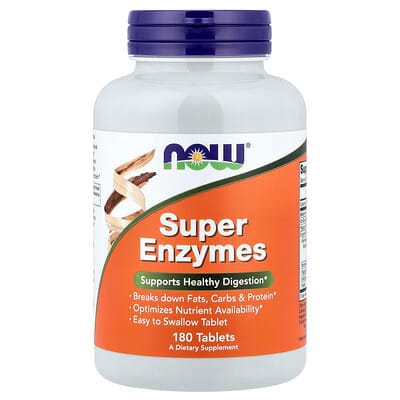 عبوة NOW Foods Super Enzymes، 180 قرصًا
