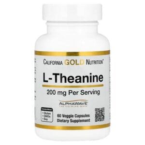 عبوة California Gold Nutrition L-Theanine AlphaWave — 60 كبسولة نباتية