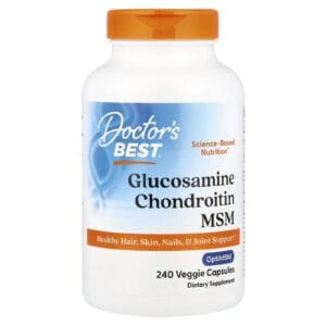 عبوة Doctor’s Best Glucosamine Chondroitin MSM with OptiMSM — 240 كبسولة نباتية