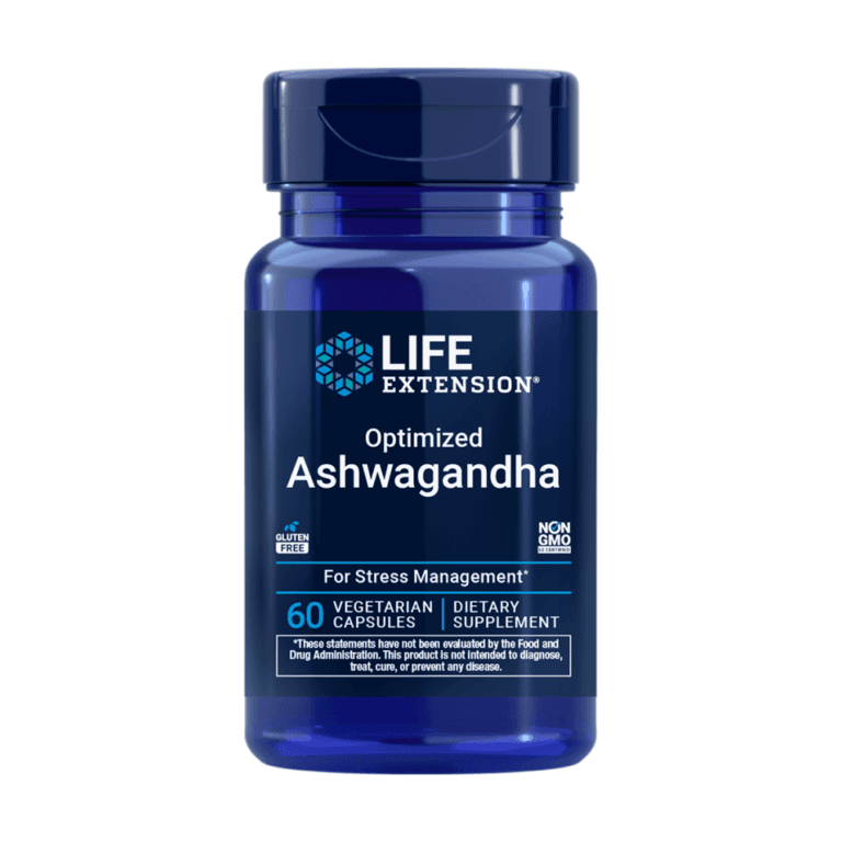 صورة عبوة Life Extension Optimized Ashwagandha بتركيز 125 ملغ