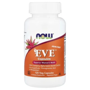 عبوة NOW Foods Eve للنساء بلا حديد — 120 كبسولة نباتية