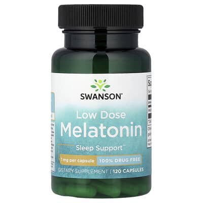 عبوة Swanson Melatonin Low Dose — 1 ملجم، 120 كبسولة