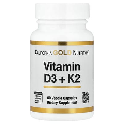 صورة عبوة California Gold Nutrition فيتامين D3 + K2