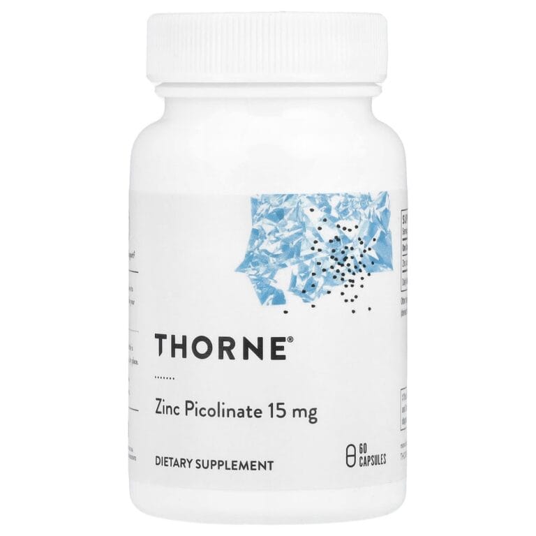عبوة Thorne Zinc Picolinate بتركيز 15 ملجم، 60 كبسولة
