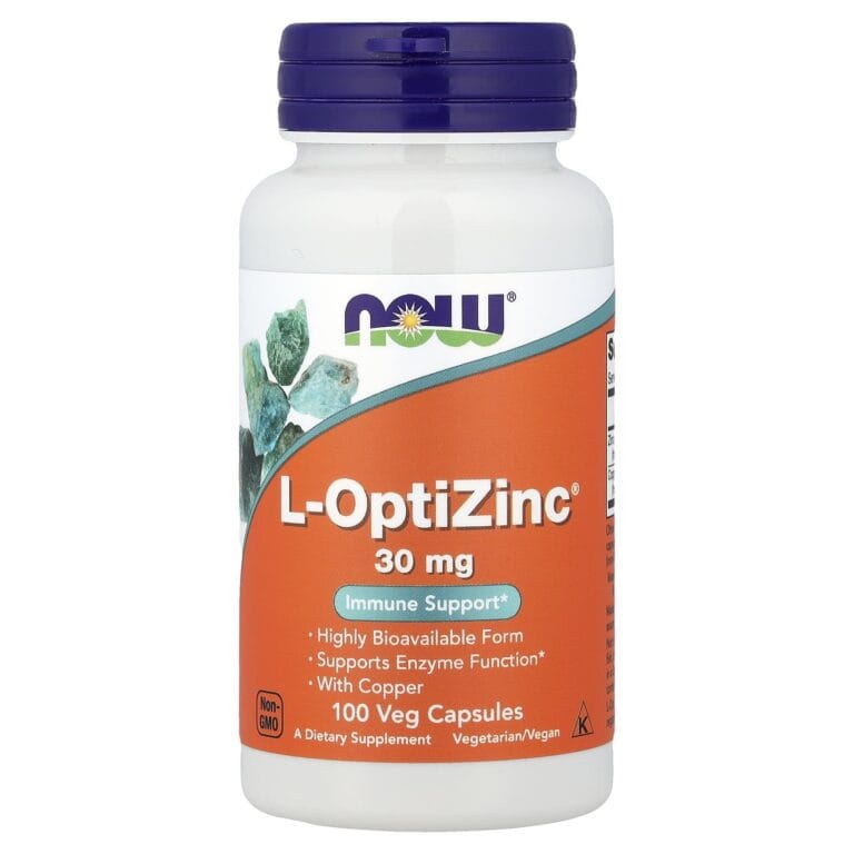 عبوة NOW Foods L-OptiZinc، 100 كبسولة نباتية